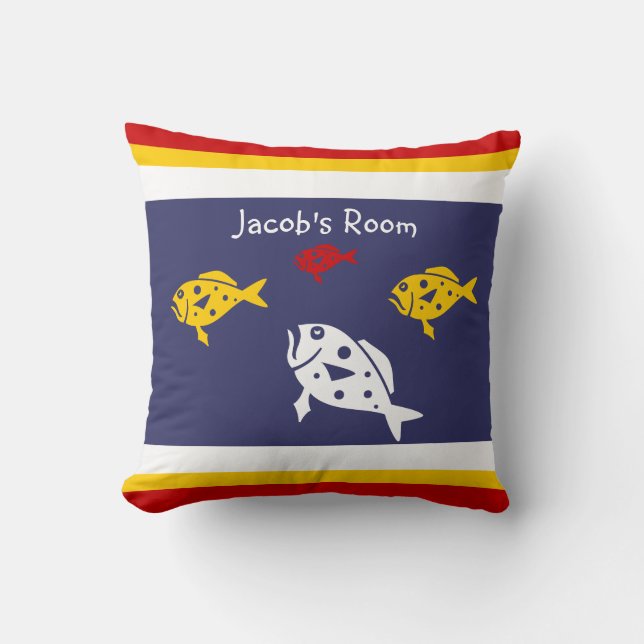 Personalise with name fish pillow (Front)