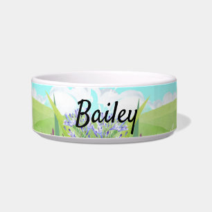 Personalise With Name Garden Ceramic Pet Bowl