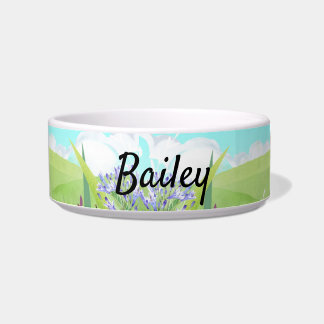 Personalise With Name Garden Ceramic Pet Bowl