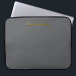Personalise With Name Grey   Orange Laptop Sleeve<br><div class="desc">Style: Neoprene Laptop Sleeve 15 inch Protect your laptop with a custom laptop sleeve. Made with 100% neoprene, these lightweight and water resistant sleeves look great with your photos, text, or designs. Great for travel or just day-to-day use, custom laptop sleeves come in three sizes to fit your device and...</div>
