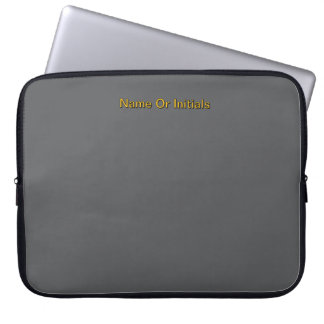 Personalise With Name Grey + Orange Laptop Sleeve