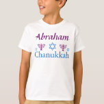 Personalise with Name ,Happy Chanukkah T-Shirt<br><div class="desc">Personalise with Name , Happy Chanukkah  By Sandy Closs  design available in all styles, sizes,  and ages.</div>