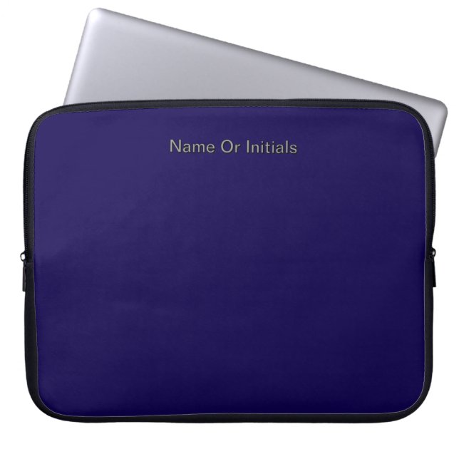 Personalise With Name Initials Dk Blue    Laptop Sleeve (Front)
