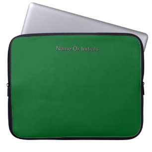 Personalise With Name Initials Green Laptop Sleeve