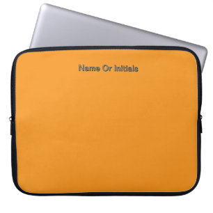 Personalise With Name Initials Orange Laptop Sleeve
