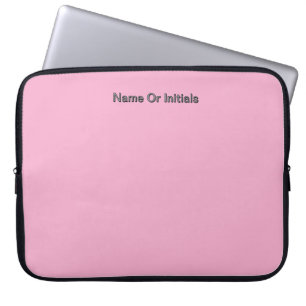 Personalise With Name Initials Pink Laptop Sleeve