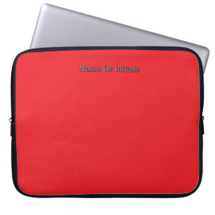 Personalise With Name Initials Red     Laptop Sleeve