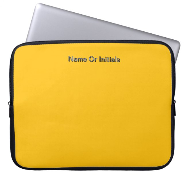 Personalise With Name Initials Yellow      Laptop Sleeve (Front)