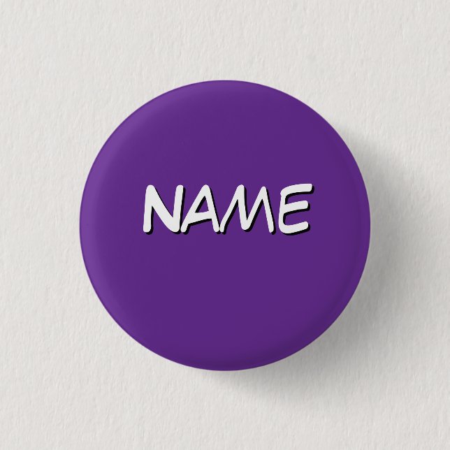 Personalise With Name Purple  3 Cm Round Badge (Front)
