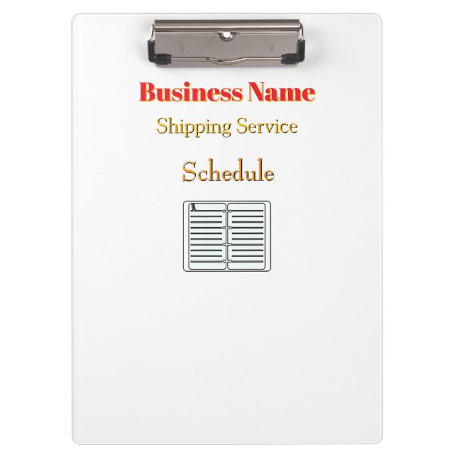 Personalise With Name Shipping Service White  Clipboard (Front)