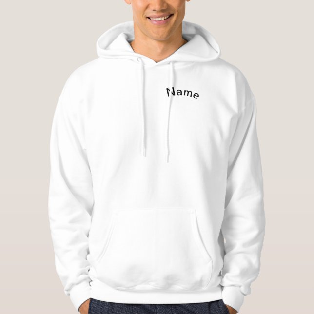 Personalise With Name White Pullover Hoodie (Front)