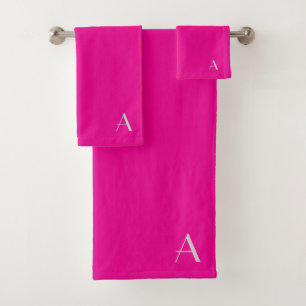Personalise With Your Initial Hot Pink Bath Towel Set