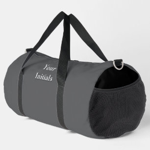 Personalise With Your Initials Dk Grey Duffle Bag