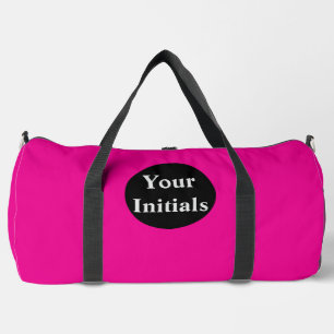 Personalise With Your Initials Hot Pink Duffle Bag