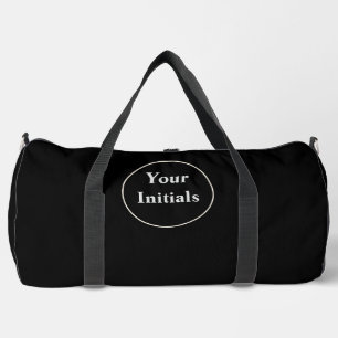 Personalise With Your Initials Jet Black Duffle Bag