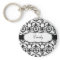 Personalise With Your Name Damask Keychain