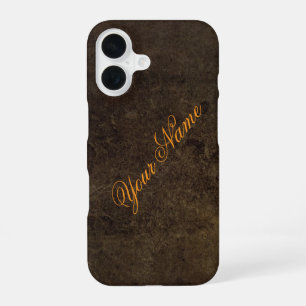 Personalise With Your Name Dark Rustic iPhone 16 Case