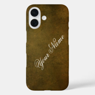 Personalise With Your Name Rustic Brown  iPhone 16 Case