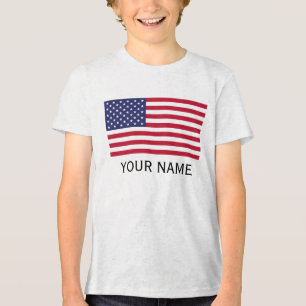 Personalise with your name USA United States Tri-Blend Shirt