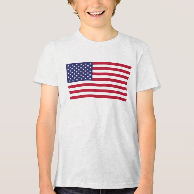 Personalise with your name USA United States Tri-Blend Shirt (Front)