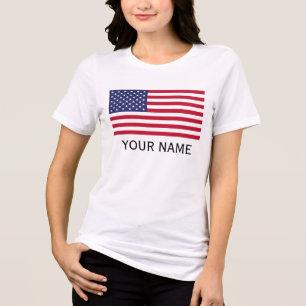 Personalise with your name USA United States Tri-Blend Shirt