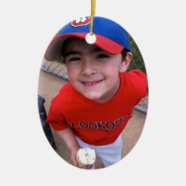 Personalise with Your Photos/Text Ceramic Tree Decoration (Front)