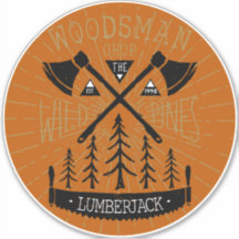 Personalise Woodsman Lumberjack Crossed Axes Pines