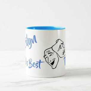 Personalise World's Best Drama Teacher Two-Tone Coffee Mug