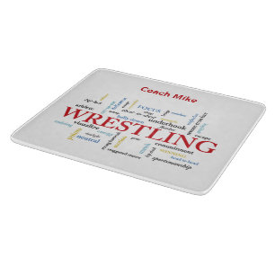 Personalise, Wrestling Coach Thank You in Words Cutting Board