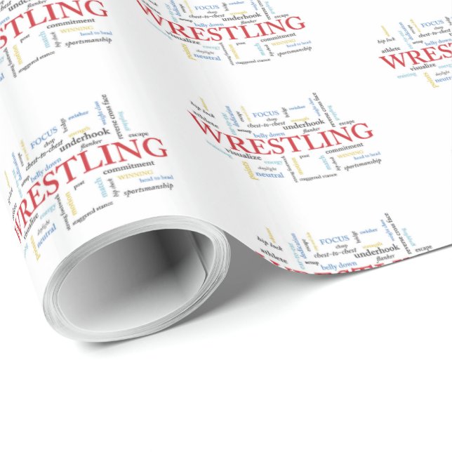 Personalise, Wrestling Coach Thank You in Words Wrapping Paper (Roll Corner)