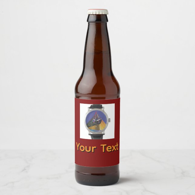 Personalise Wrist Watch Beer Bottle Label (Front)