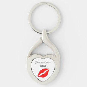 Personalise XOXO LIPS Valentine Key Ring