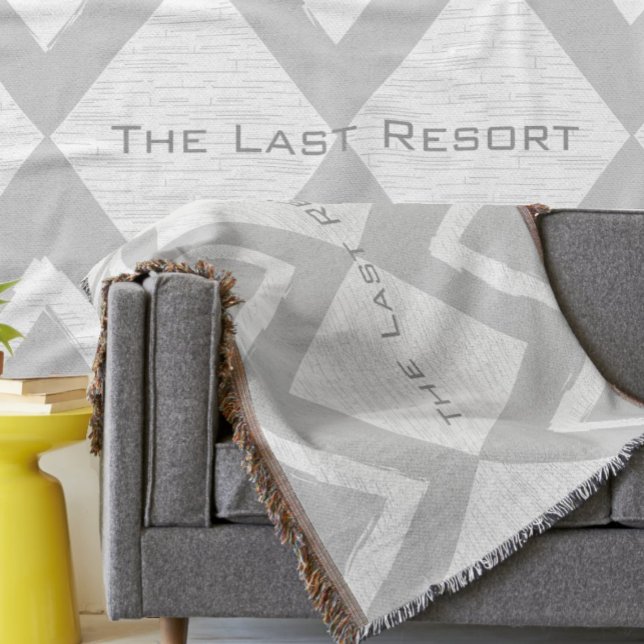 Personalise Your Beach House Grey Zig Zag Throw Blanket (Creator Uploaded)
