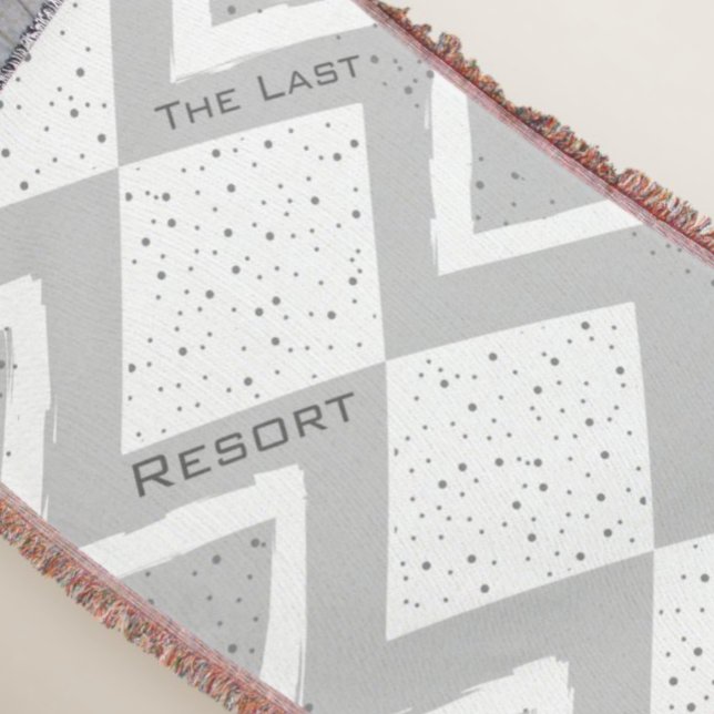 Personalise Your Beach House Grey Zig Zag Throw Blanket (Creator Uploaded)