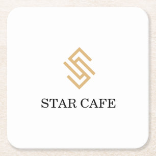 personalise your brand with logo square paper coaster