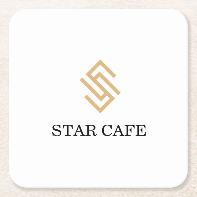personalise your brand with logo square paper coaster (Front)