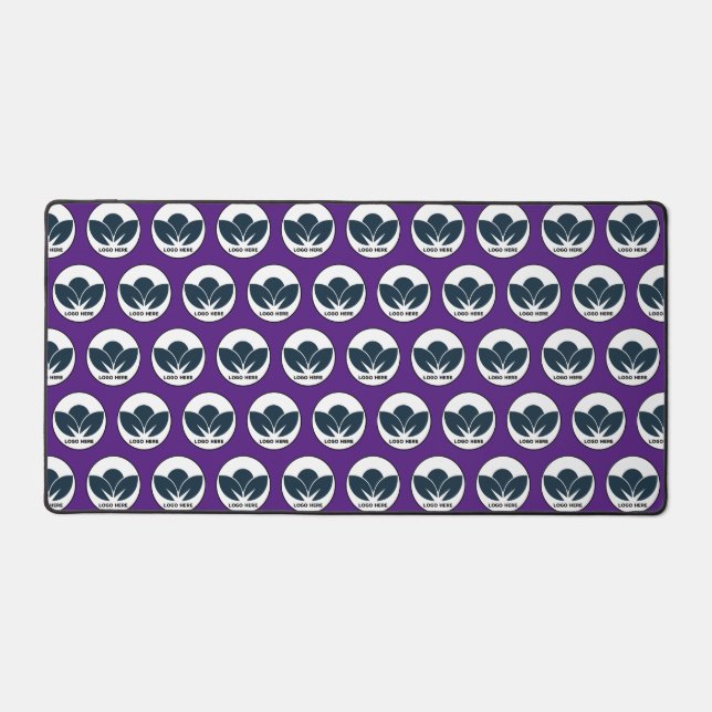 Personalise Your Desk: Royal Purple Custom Logo  Desk Mat (Front)