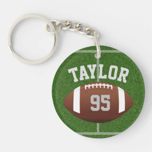 Personalise Your Football player Name and Number Key Ring