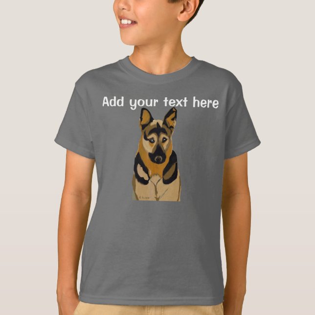 Personalise Your German Shepard portrait T-Shirt (Front)