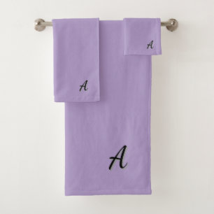 Personalise Your Initial(s) Lavender  Bath Towel Set