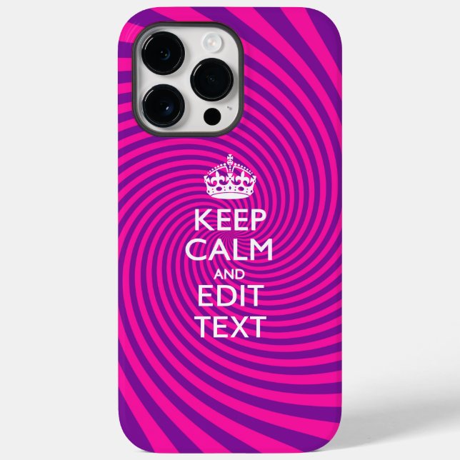 Personalise Your Keep Calm and Gift Hot Pink Twist Case-Mate iPhone Case (Back)