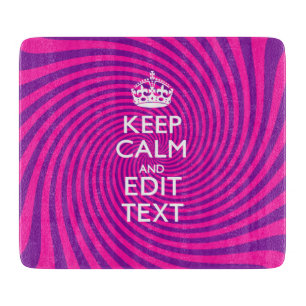Personalise Your Keep Calm and Gift Hot Pink Twist Cutting Board