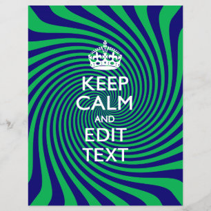 Personalise Your Keep Calm Blue and Green Twist Flyer