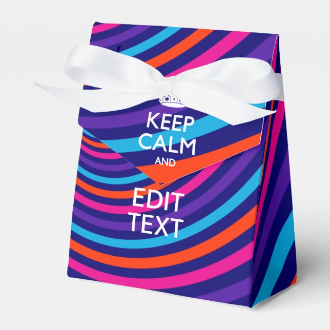 Personalise Your Keep Calm Text on Multicolored Favour Box (Front Side)