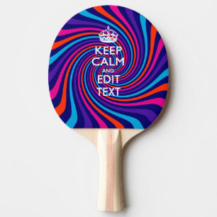 Personalise Your Keep Calm Text on Multicolored Ping Pong Paddle