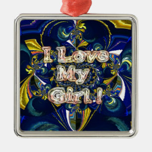 Personalise Your Love Infinity: I Love my Girl Metal Tree Decoration