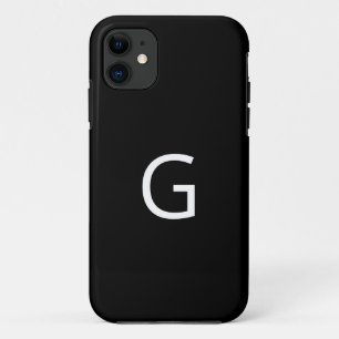 Personalise Your Monogram, White on Black Case-Mate iPhone Case