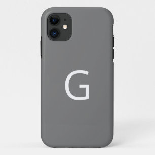 Personalise Your Monogram, White on Grey Case-Mate iPhone Case