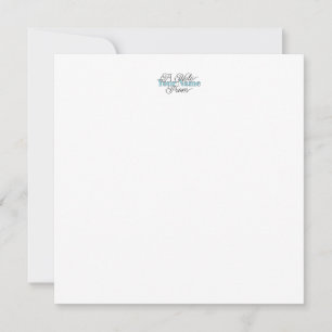 Personalise Your Name Blue Sc Flat Note Card