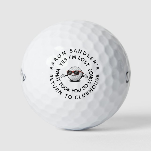 Personalise Your Name Funny Lost Golf Ball (Front)